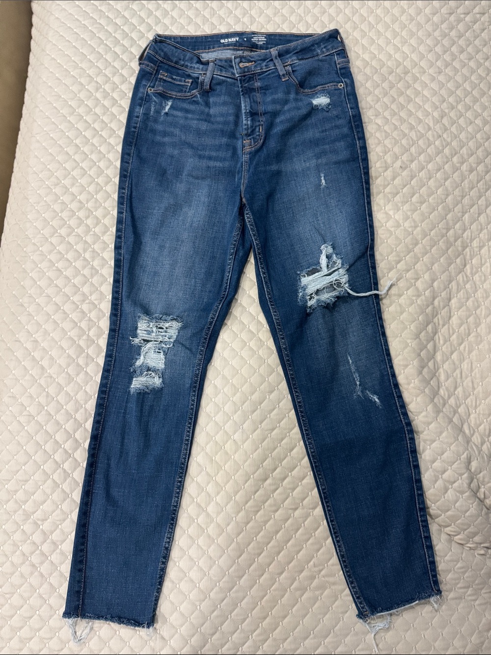 Old Navy Dark Blue Ripped Women's Skinny Jeans